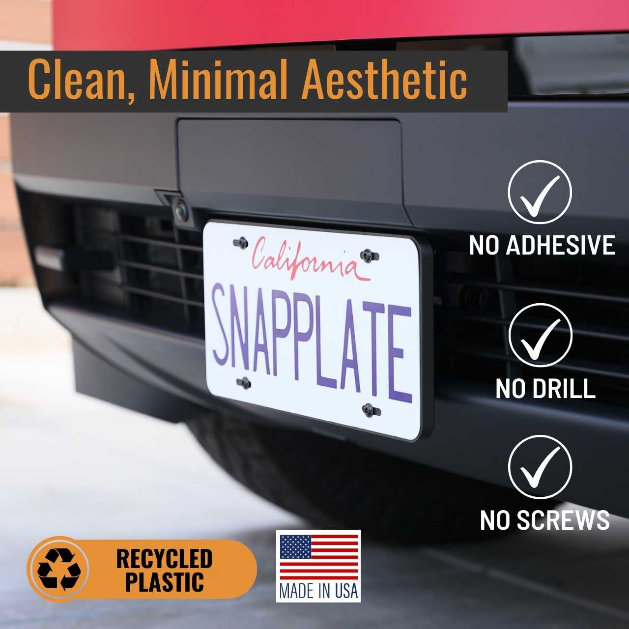 Tesla Cybertruck SNAPPLATE Front License Plate Mount, Removable, 2023-2025 - Image 2