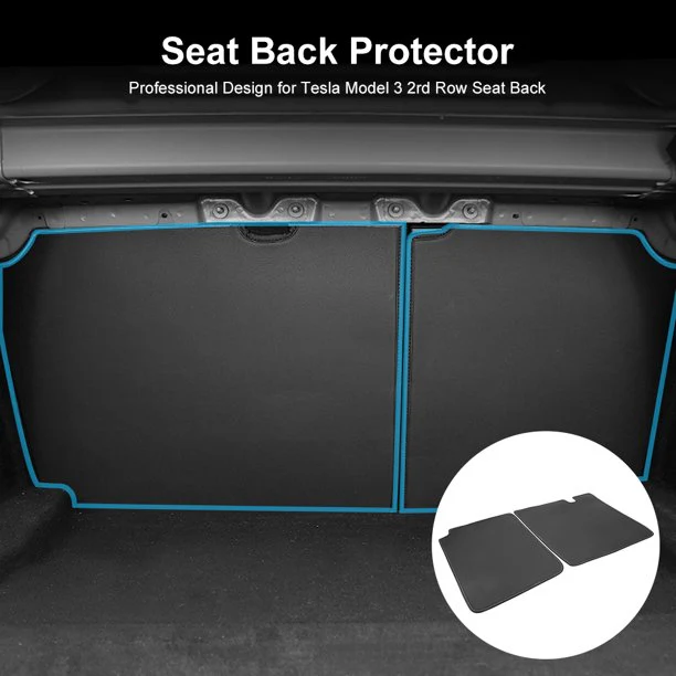 Tesla Model 3 2nd Row Seat Back Protectors, Cover Mats, Black, 2017-2023 - Image 2