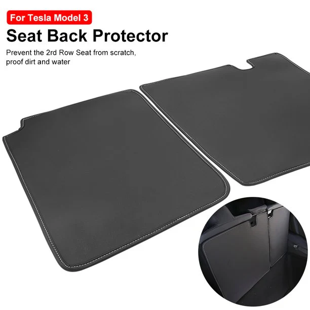 Tesla Model 3 2nd Row Seat Back Protectors, Cover Mats, Black, 2017-2023 - Image 4