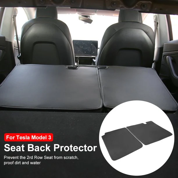 Tesla Model 3 2nd Row Seat Back Protectors, Cover Mats, Black, 2017-2023 - Image 5