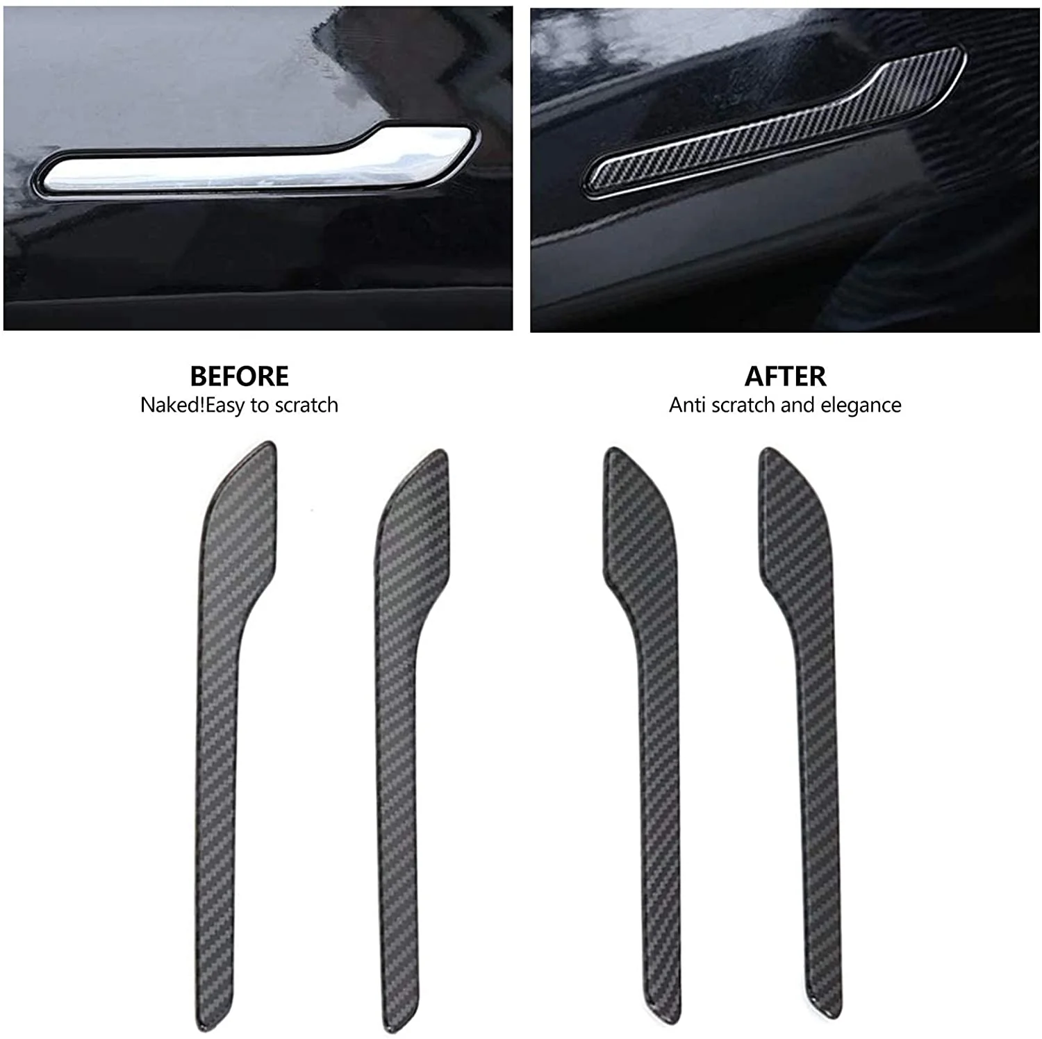 Tesla Model 3 Carbon Fiber Exterior Dress Up Kit, Mirror Covers, Turn Signal, Door Handle, ABS, 2017-2023 - Image 6