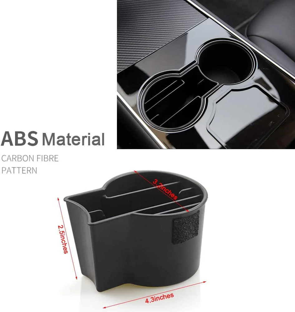 Tesla Model 3, Y Center Console Cup Holder Insert Organizer, 2017-2020 - Image 3
