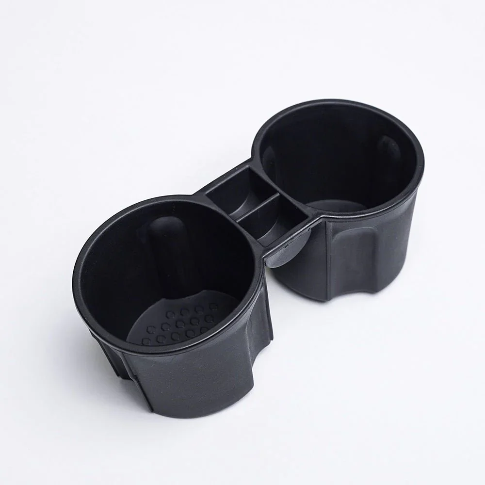 Tesla Model 3 Cup Holder Insert, Drink Stabilizer, W/ Change Holder, Black, 2017-2020