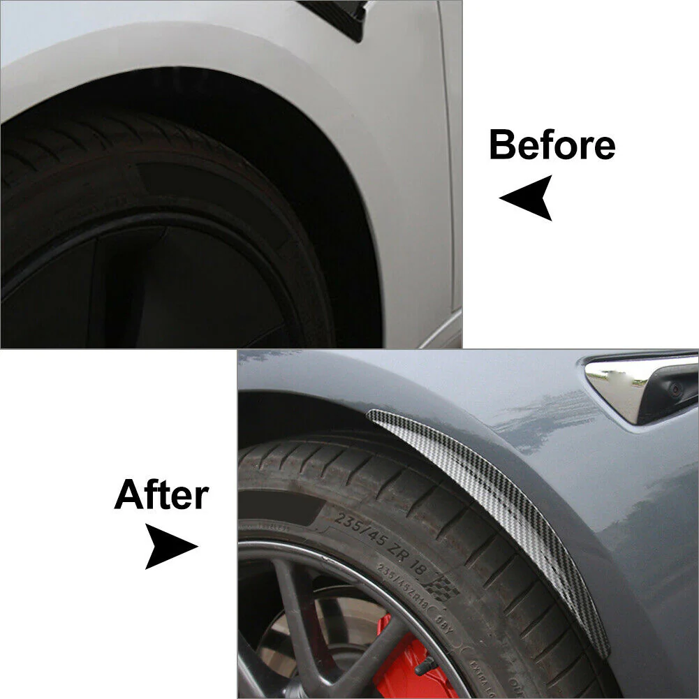 Tesla Model 3 Fender Guards, Mud Flaps, Carbon Fiber, Front & Rear, 2017-2023 - Image 2