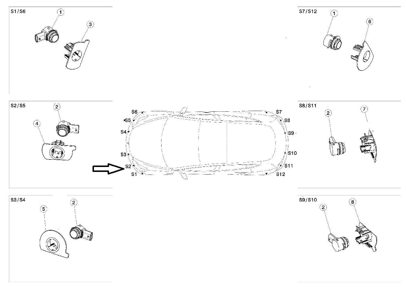 Tesla Model 3 Front Bumper Park Assist Sensor Retainer, Front Left S2, 2017-2023 - Image 2