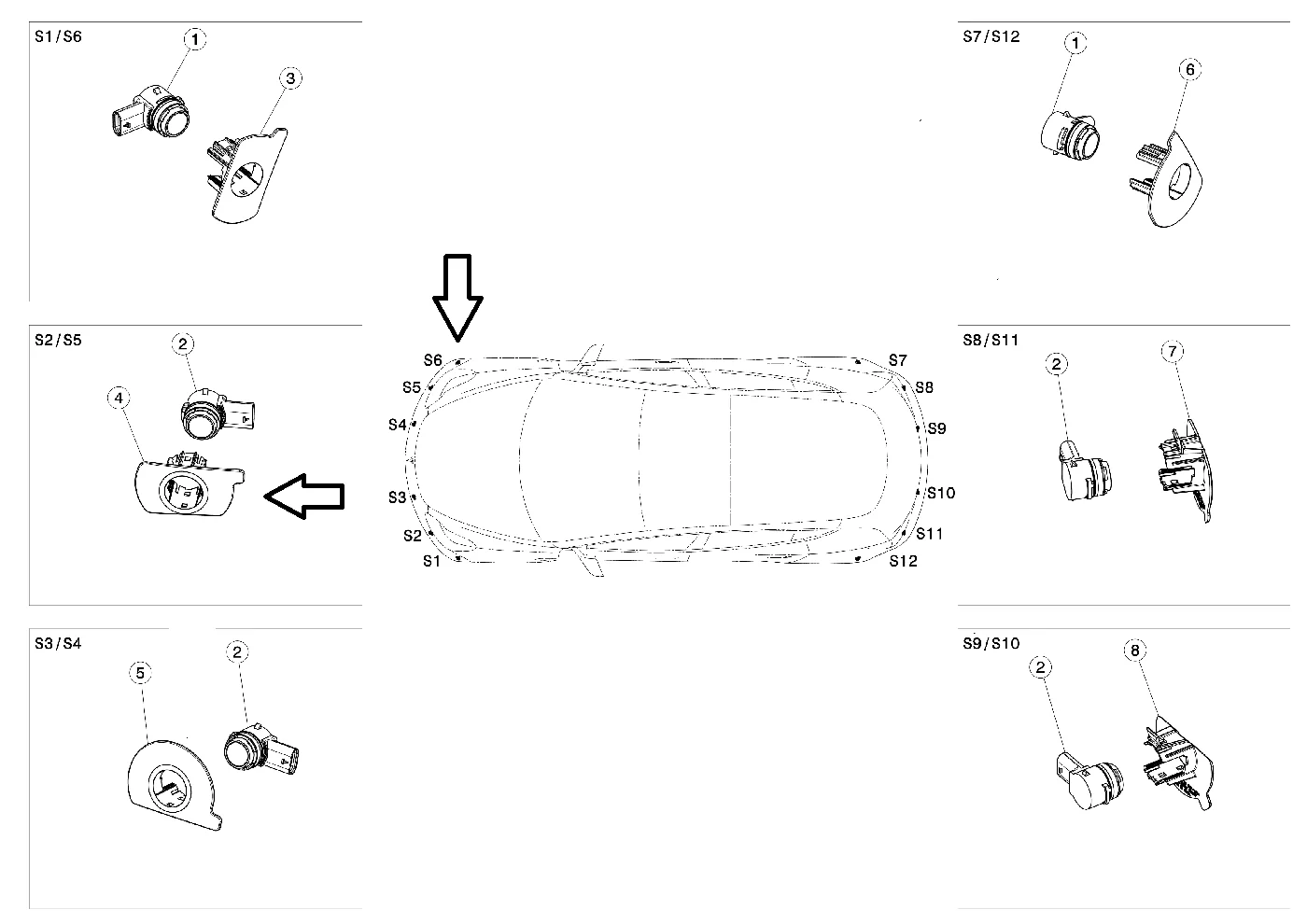 Tesla Model 3 Front Bumper Park Assist Sensor Retainer, Front Right S6, 2017-2023 - Image 2
