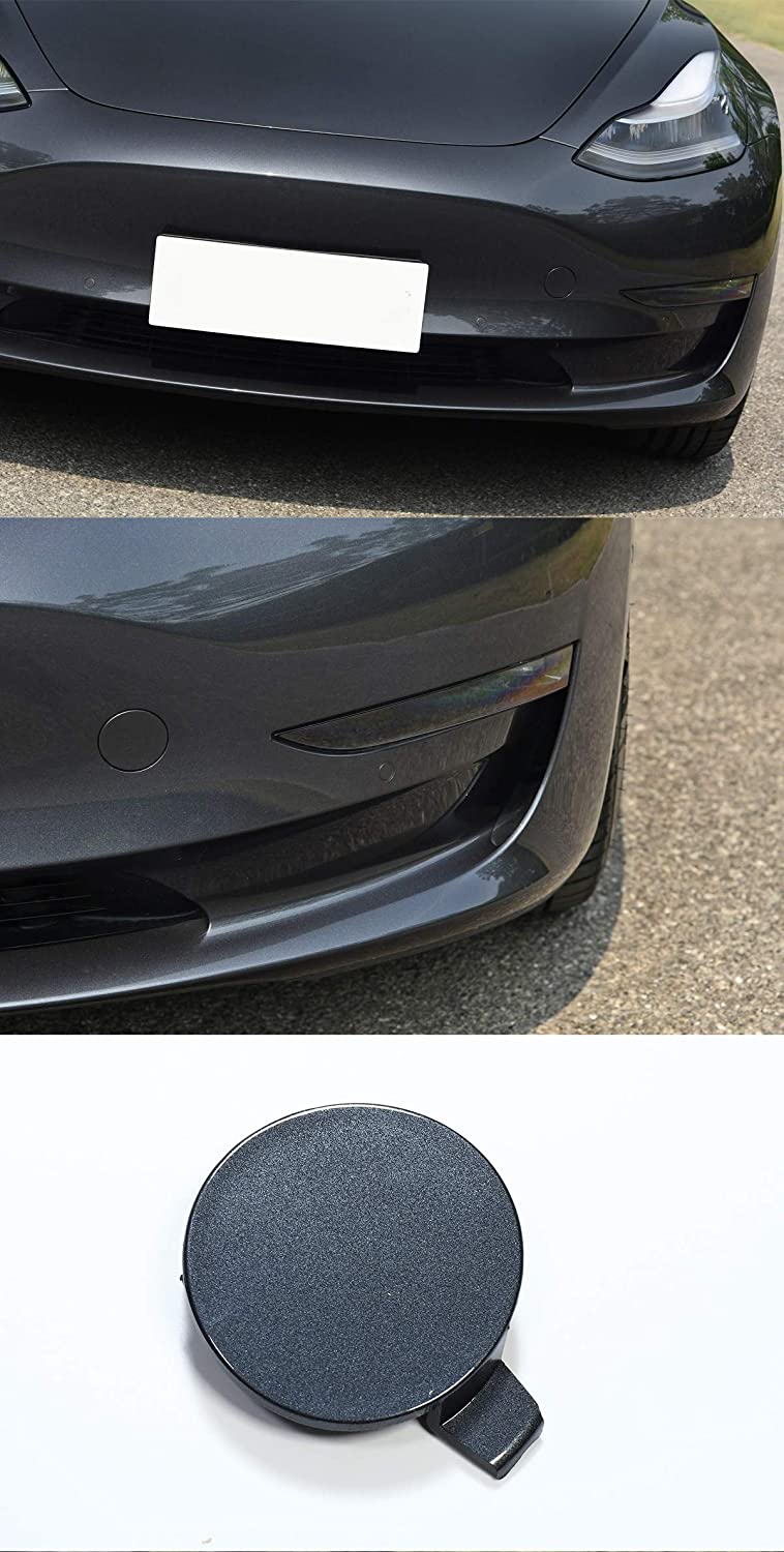 Tesla Model 3 Front Bumper Tow Hook Cover Cap, Gray, Midnight Silver - Image 2