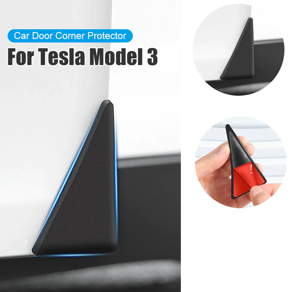 Tesla Model 3 Front Door Edge Corner Guards, Silicone, 2017-2024 - Image 2