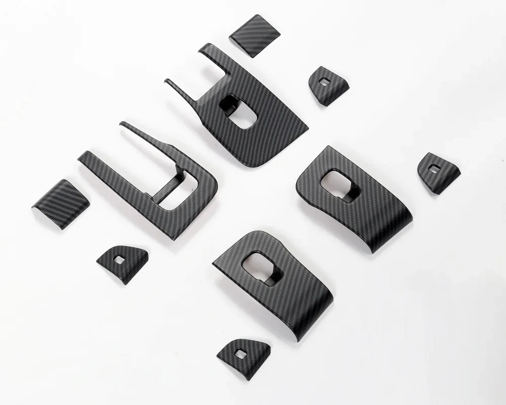 Tesla Model 3 Highland Door Lock Window Switch Cover Kit, Matte Carbon Fiber, 2024-2025