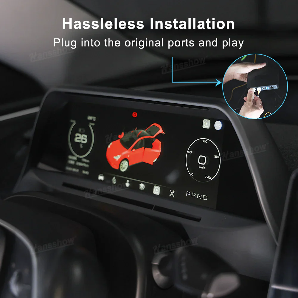 Tesla Model 3 Highland Heads Up Display 8.8” Instrument Cluster Dashboard Screen Hansshow F89, 2024-2025 - Image 5