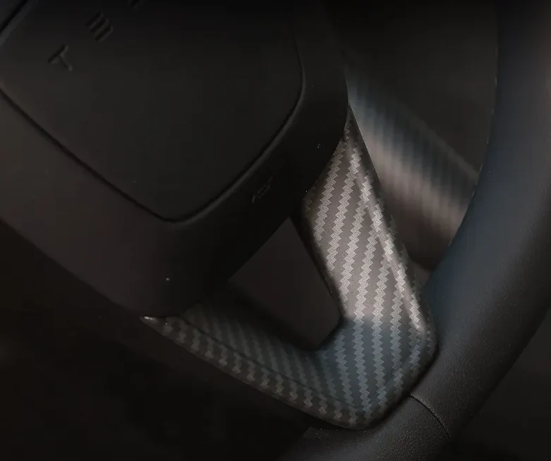 Tesla Model 3 Highland Lower Steering Wheel Trim Cover, Matte Carbon Fiber, 2024-2025 - Image 2
