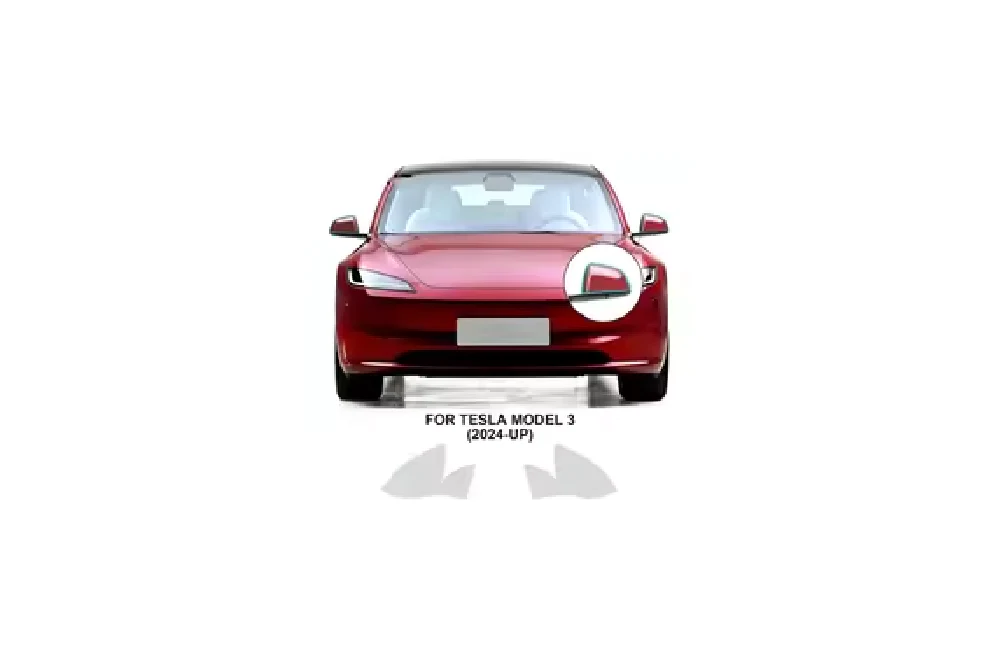 Tesla Model 3 highland Outside Rearview Mirror Clear TPU, PPF Protection Film, Pre-Cut, 2024-2025 - Image 2