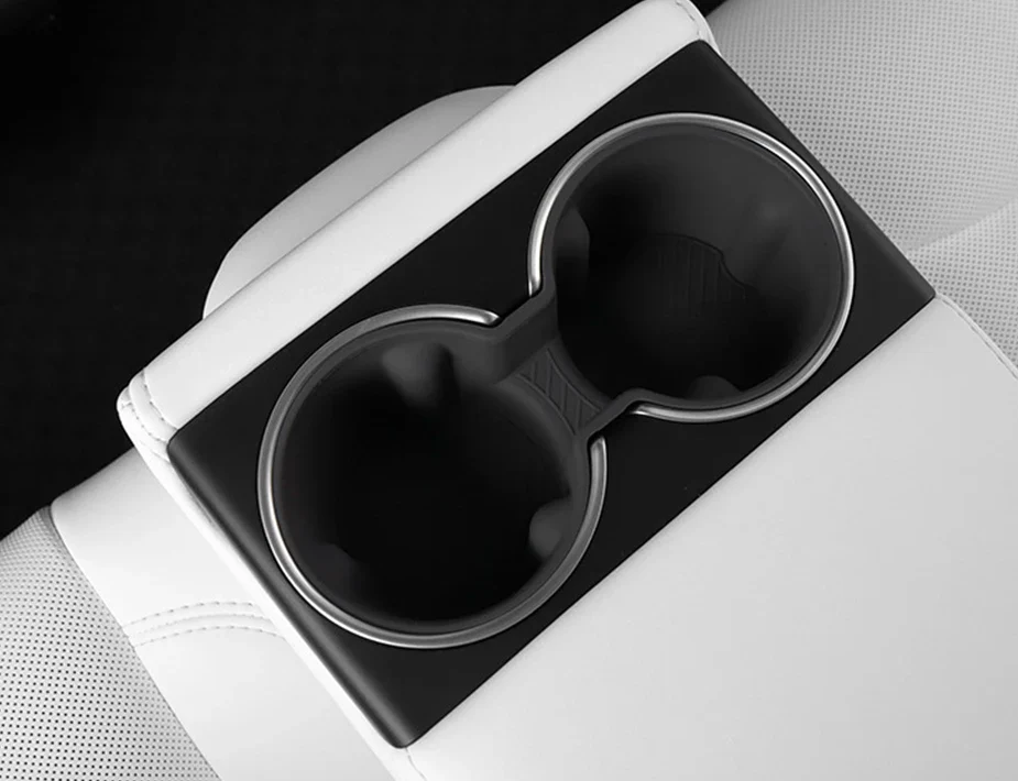 Tesla Model 3 Highland Rear Cup Drink Holder Insert, Drink Stabilizer, Black, 2024-2025