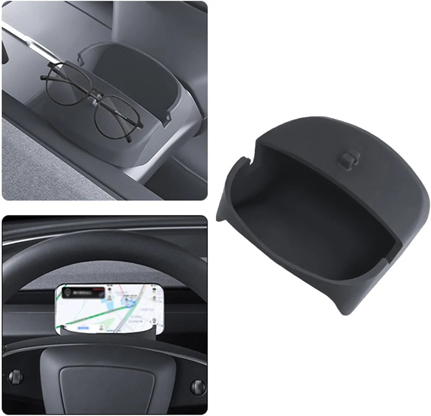 Tesla Model 3 Highland Steering Wheel Cell Phone Holder Storage Case, 2024-2025 - Image 2