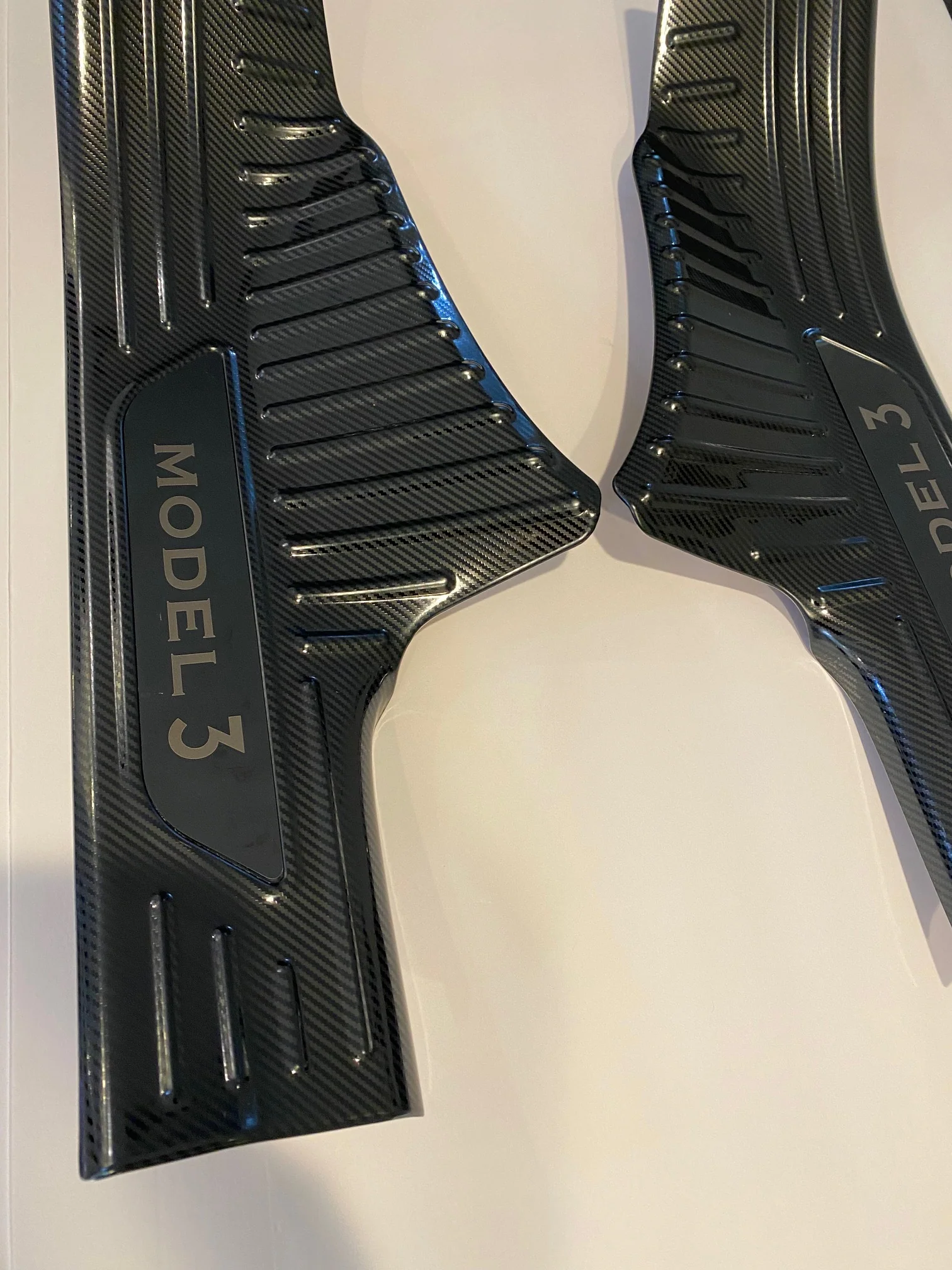 Tesla Model 3 Inner Sill Protection Kit, Stainless Steel Carbon Fiber, 2017-2023 - Image 2