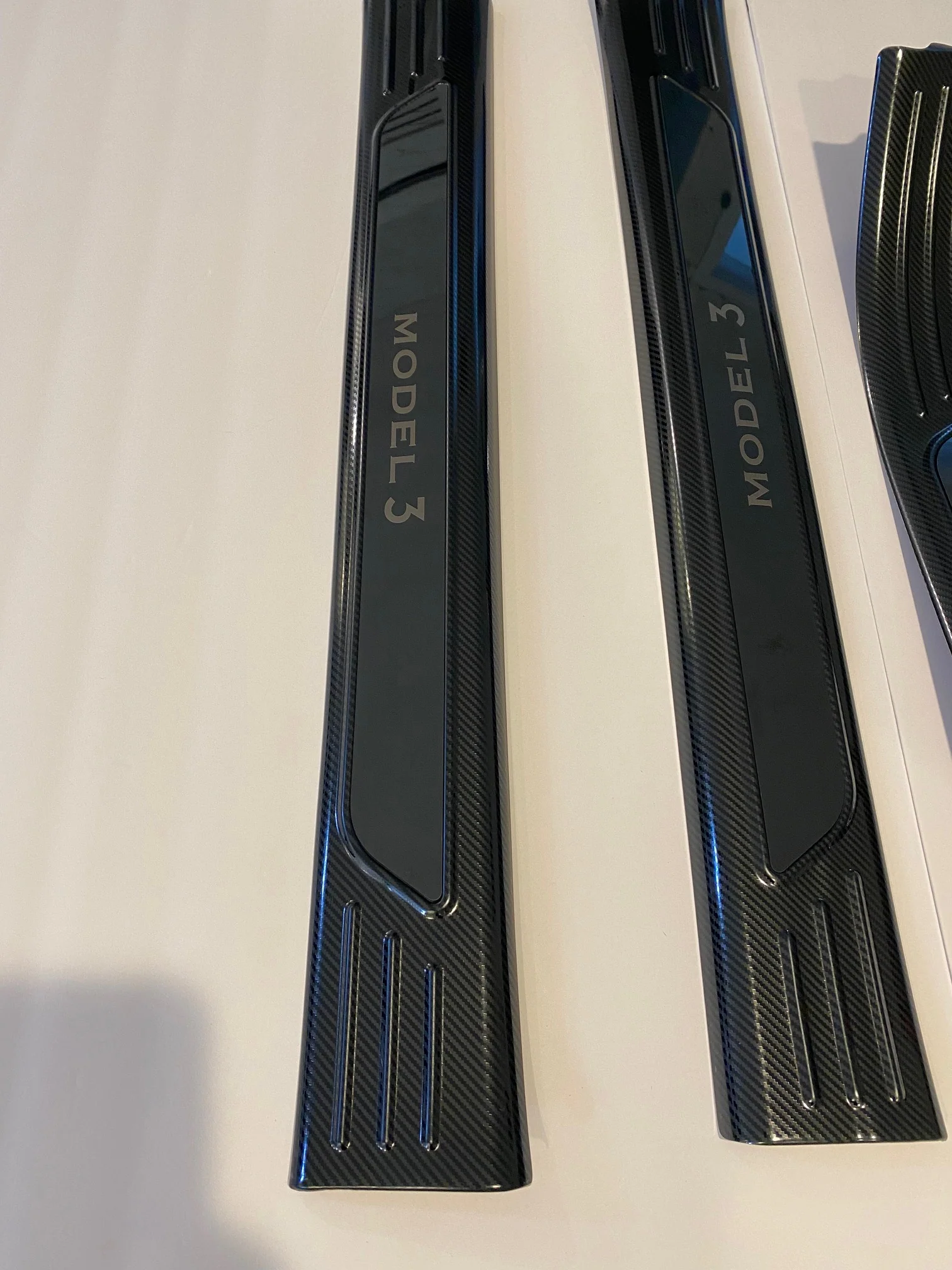 Tesla Model 3 Inner Sill Protection Kit, Stainless Steel Carbon Fiber, 2017-2023 - Image 3