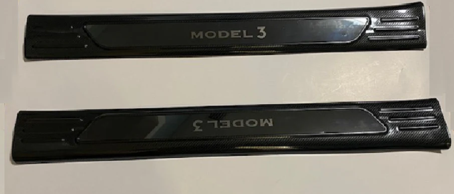 Tesla Model 3 Inner Sill Protection Kit, Stainless Steel Carbon Fiber, 2017-2023 - Image 8