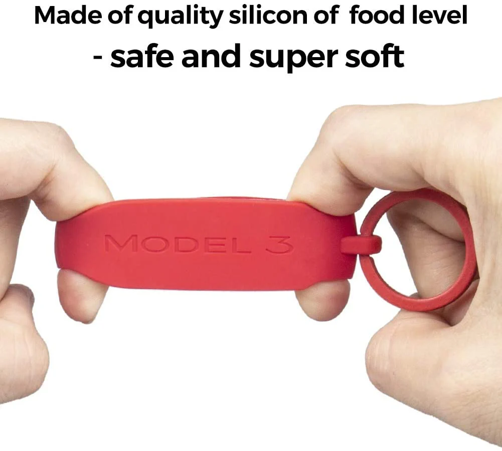 Tesla Model 3 Key Fob Cover Shell Protector Case Holder, Red, 2017-2026 - Image 3