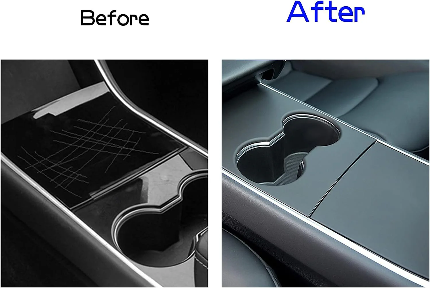 Tesla Model 3, Y Matte Black ABS Center Console Cover Kit, 2017-2020 - Image 5