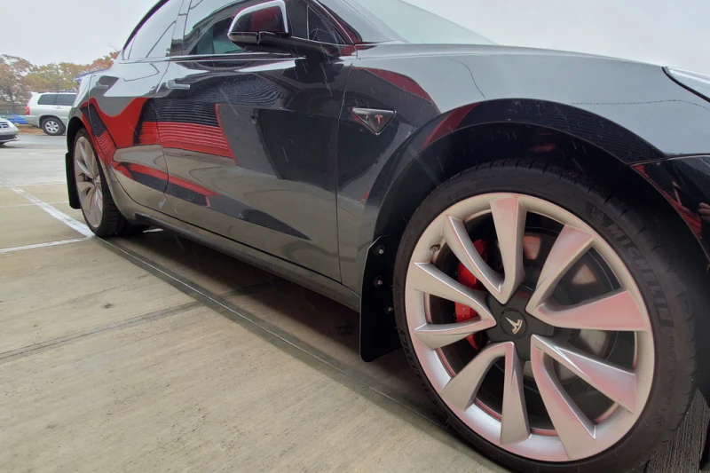 Tesla Model 3 Mud Flap Set, Rally Armor Blue Logo, 2017-2023 - Image 6