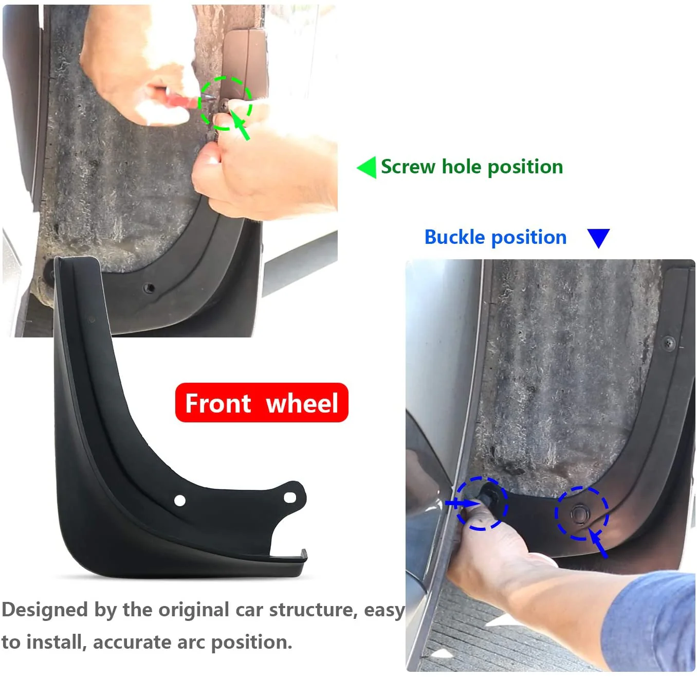 Tesla Model 3 Mud Flaps, No-Hole, ABS, 4-Piece Set, 2017-2023 - Image 3