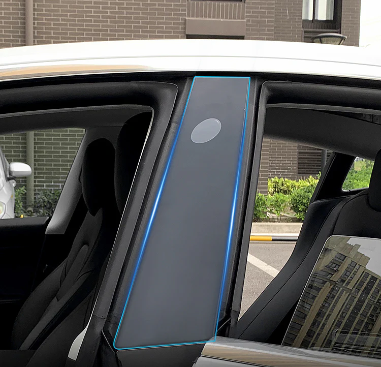 Tesla Model 3 Outer Center B Pillar Protector Films, Clear TPU, Scratch-Proof, 2017-2023 - Image 2
