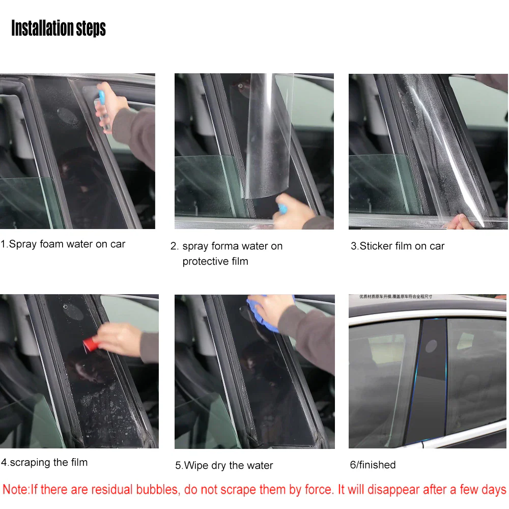 Tesla Model 3 Outer Center B Pillar Protector Films, Clear TPU, Scratch-Proof, 2017-2023 - Image 5