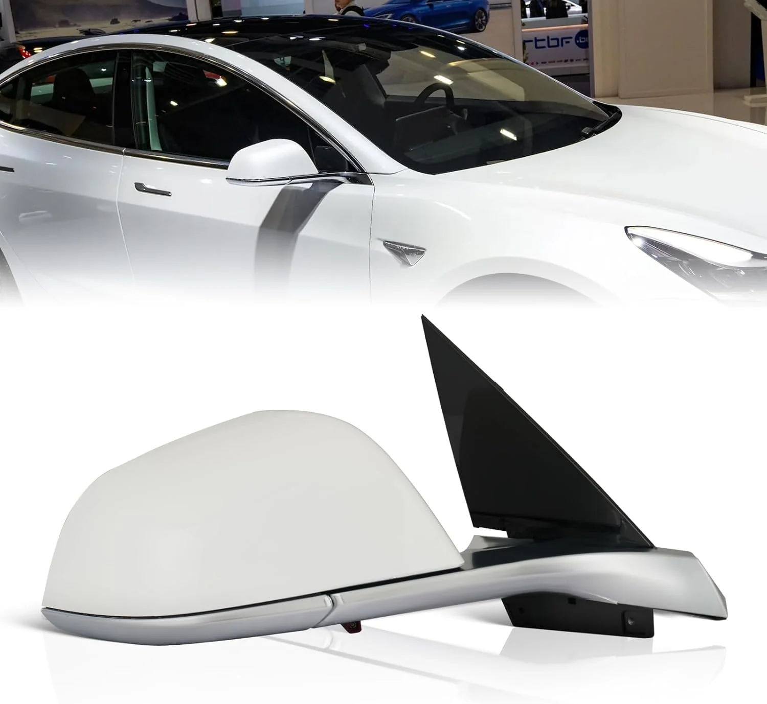 Tesla Model 3 Outside Mirror Assembly Right Side, White, 2017-2020 - Image 2