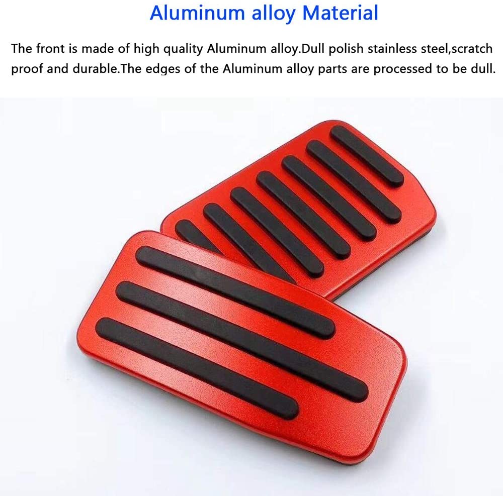 Tesla Model 3, Y, Aluminum Performance Pedal Pad Covers, Red - Image 3