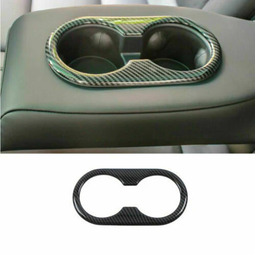 Tesla Model 3 Rear Cup Holder Carbon Fiber Trim Cover, 2017-2023 - Image 2