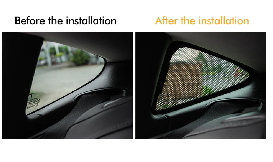 Tesla Model 3 Rear Side Quarter Window Sunshades, Black, 2017-2023 - Image 2