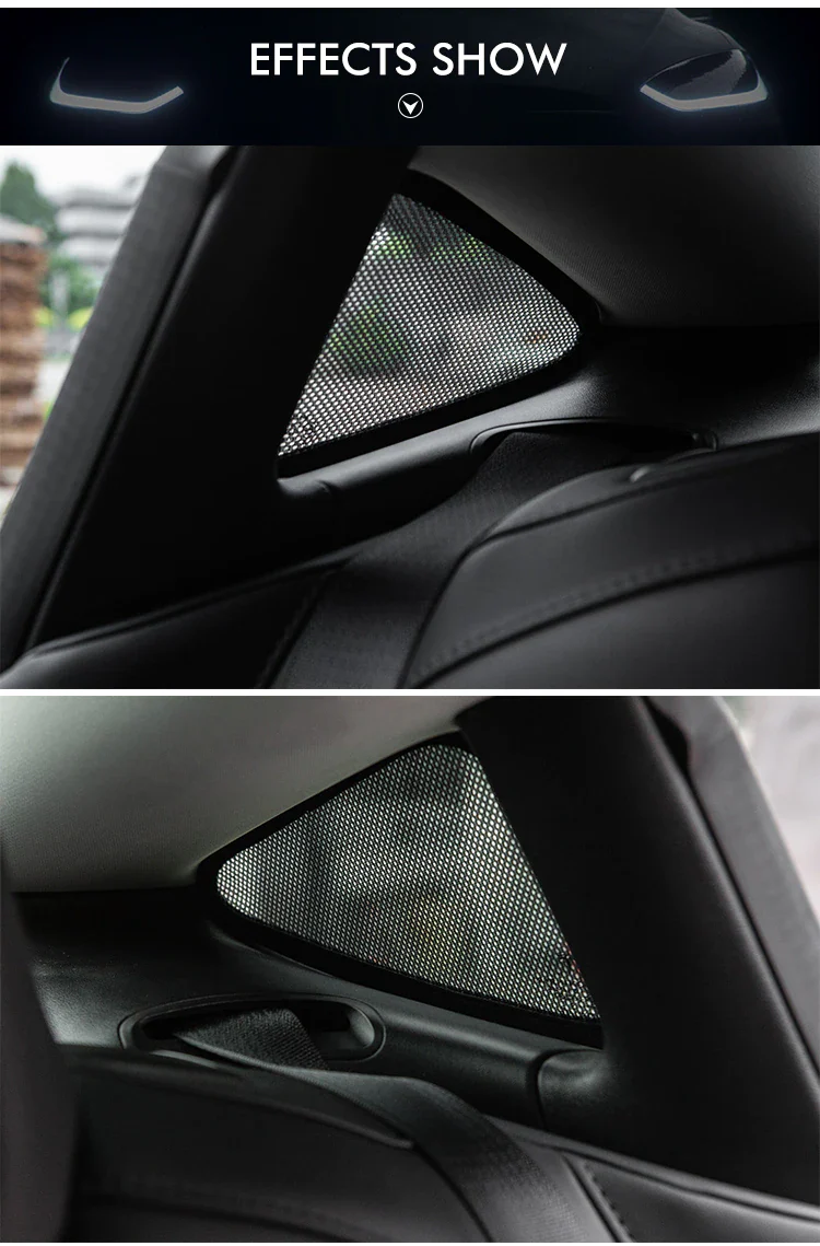 Tesla Model 3 Rear Side Quarter Window Sunshades, Black, 2017-2023 - Image 4