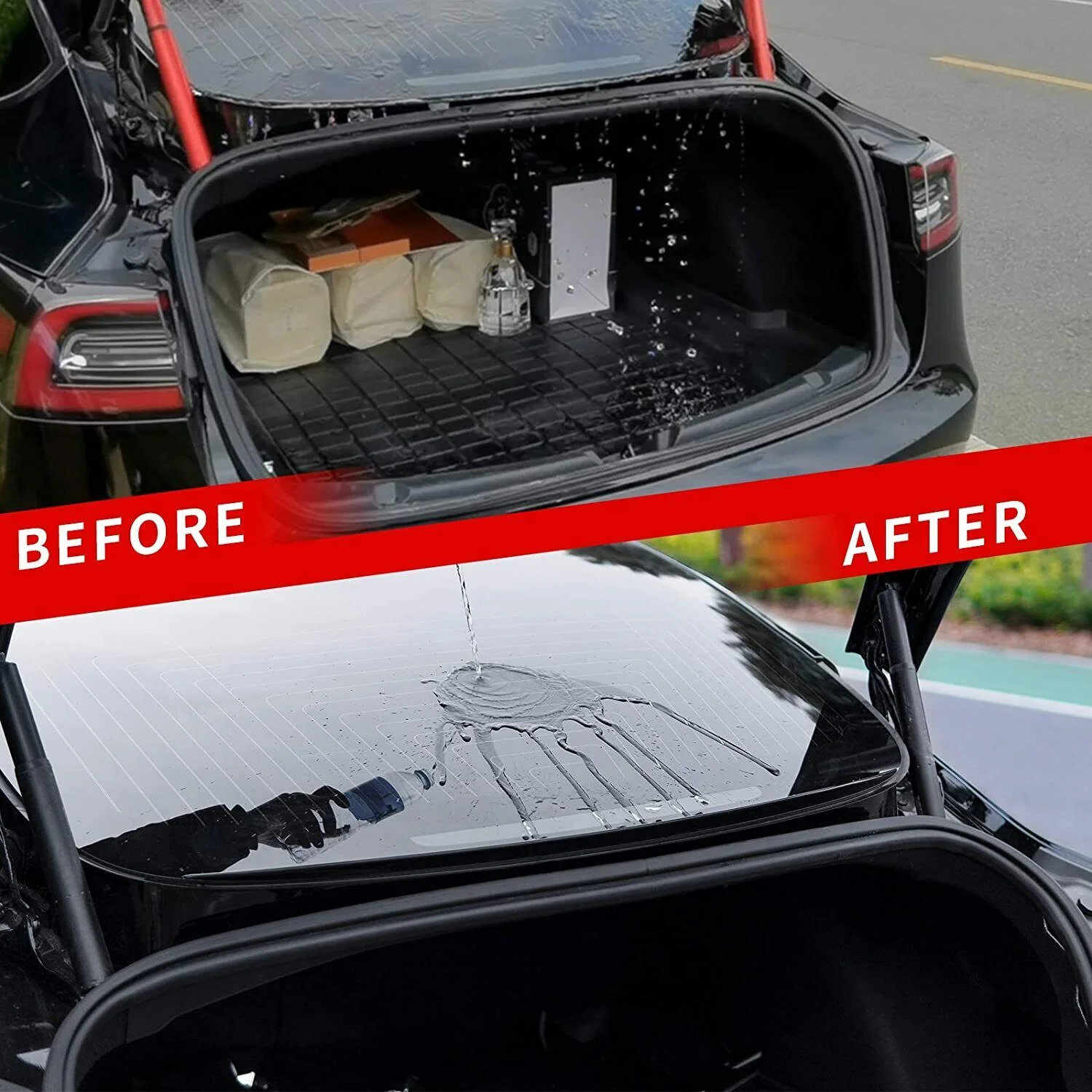 Tesla Model 3 Rear Window Water Blocking Spoiler, Matte Black, 2017-2023 - Image 4