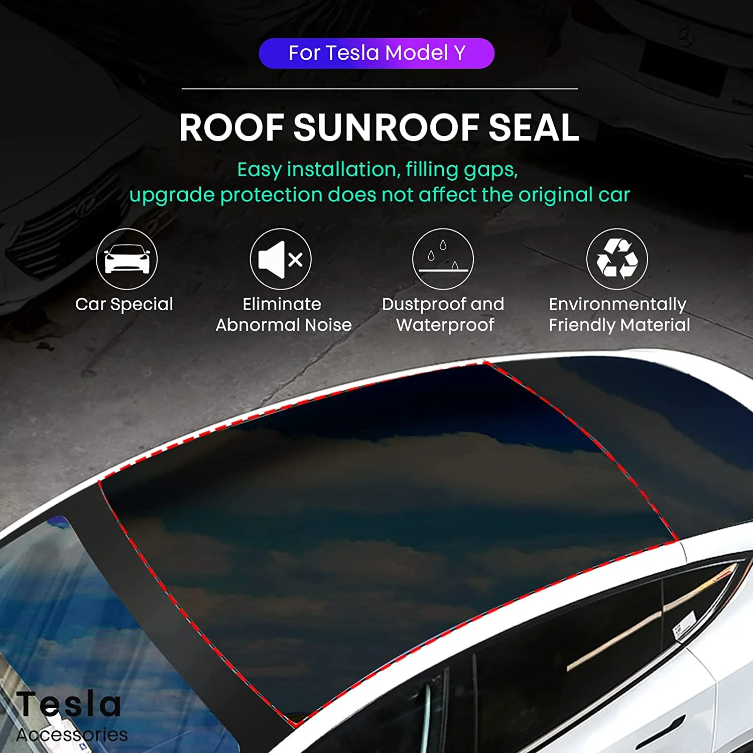 Tesla Model Y Roof Wind Noise Reduction Kit, 2020-2024 - Image 6