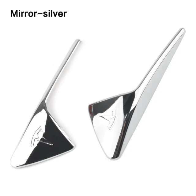 Tesla Model 3, S, X, Y, Silver Mirror Chrome Side Fender Camera Vent Cover Trim - Image 2