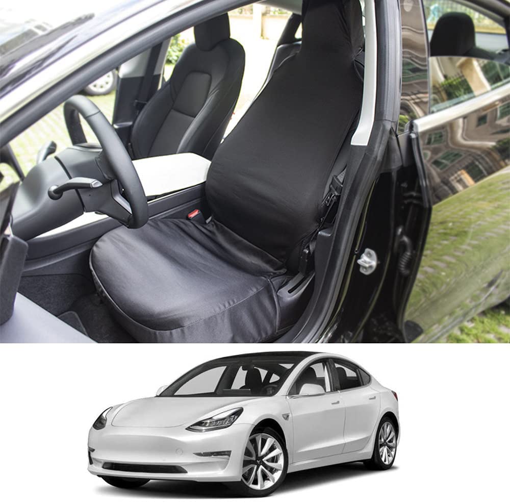 Tesla Model 3 Seat Cover Protector, One-Piece Design Custom Fit for Model 3, Black, 2017-2023