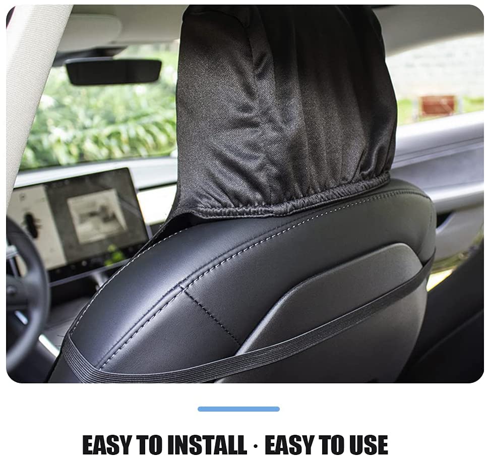 Tesla Model 3 Seat Cover Protector, One-Piece Design Custom Fit for Model 3, Black, 2017-2023 - Image 4