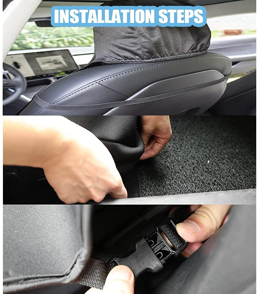 Tesla Model 3 Seat Cover Protector, One-Piece Design Custom Fit for Model 3, Black, 2017-2023 - Image 7