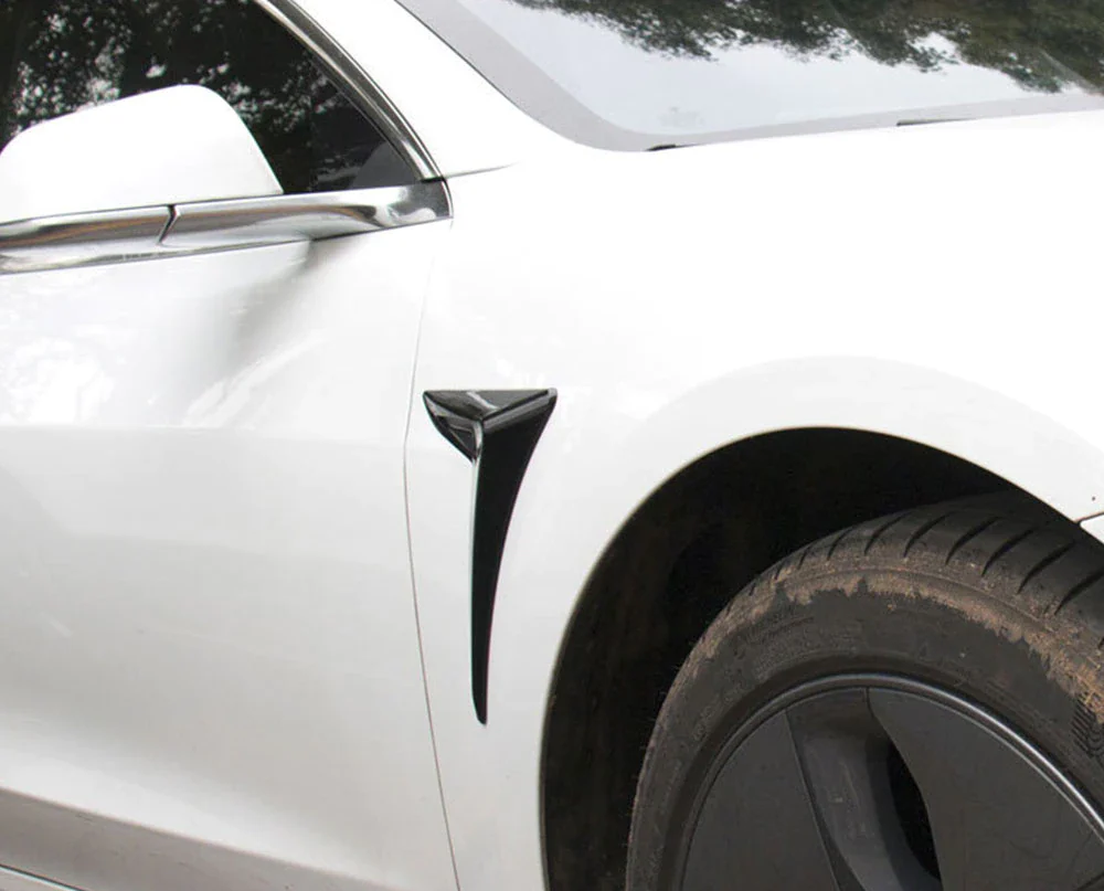 Tesla Model 3 Side Camera, Turn Signal Trim Covers, Matte Black, 2017-2021 - Image 2