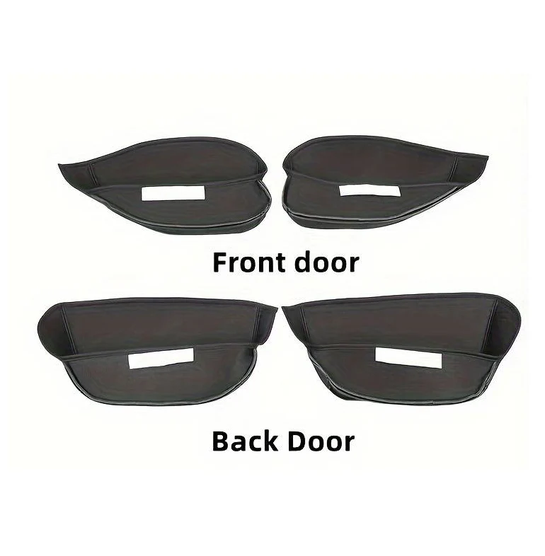Tesla Model 3 Side Door Storage Box Organizers, Leather, 4-Pc Set, 2017-2023