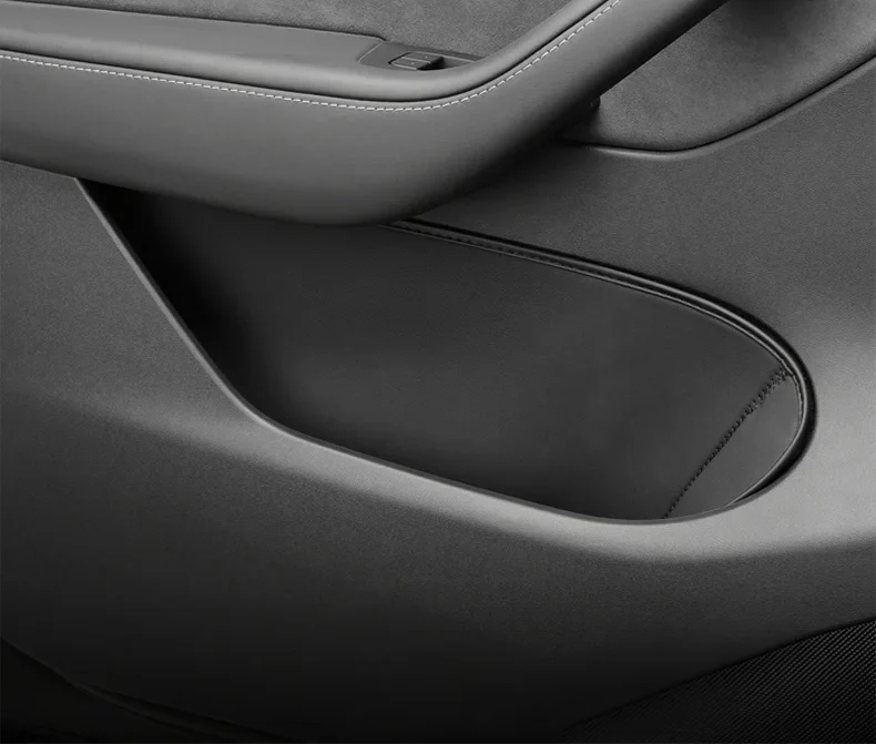 Tesla Model 3 Side Door Storage Box Organizers, Leather, 4-Pc Set, 2017-2023 - Image 2
