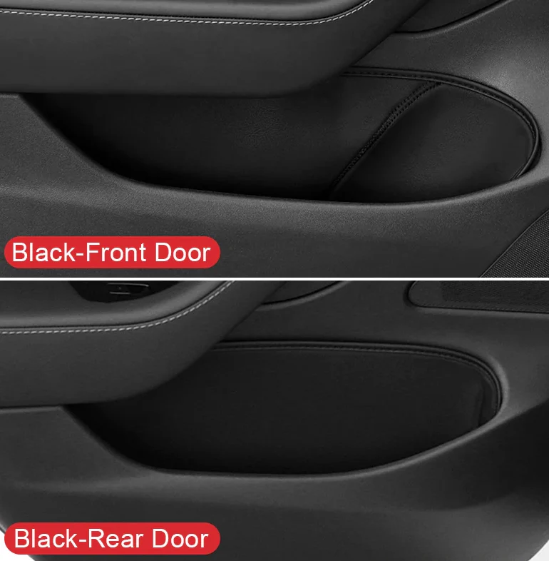 Tesla Model 3 Side Door Storage Box Organizers, Leather, 4-Pc Set, 2017-2023 - Image 5