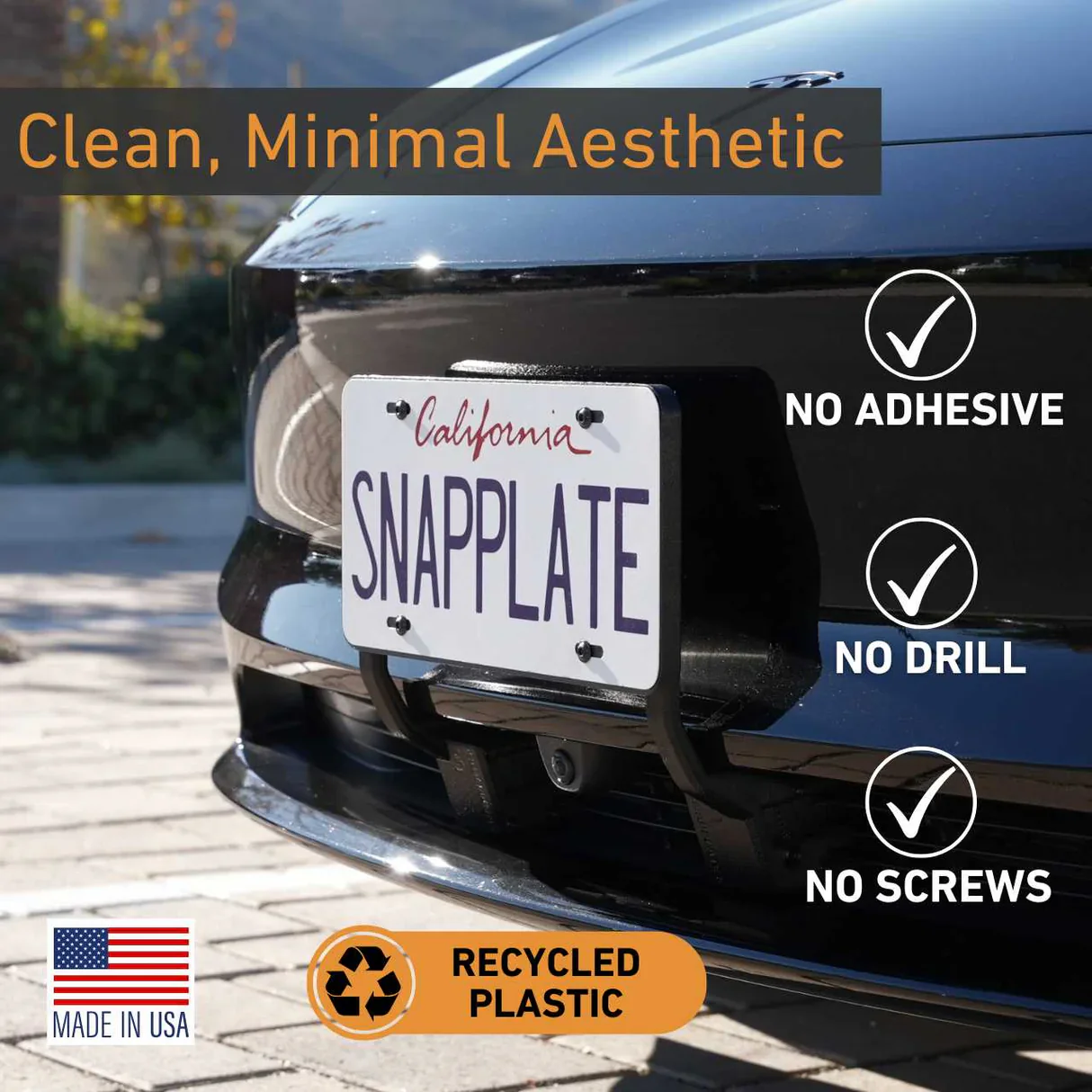 Tesla Model 3 SNAPPLATE Front License Plate Mount, Removable, 2026 Highland Refresh Standard, Premium - Image 7