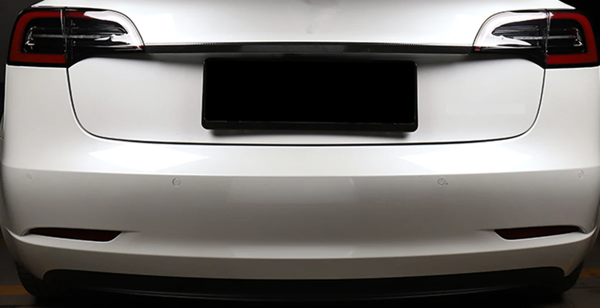 Tesla Model 3 Stainless Rear Upper Rear Trunk Lid Cover Trim Strip, Carbon Fiber, 2017-2023 - Image 4