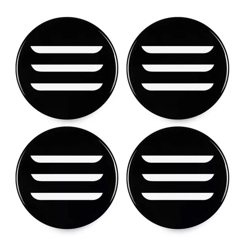 Tesla Model 3 Wheel Cap Kit, White Stripes, Matte Black Lug Cap Covers, 2017-2023 - Image 3