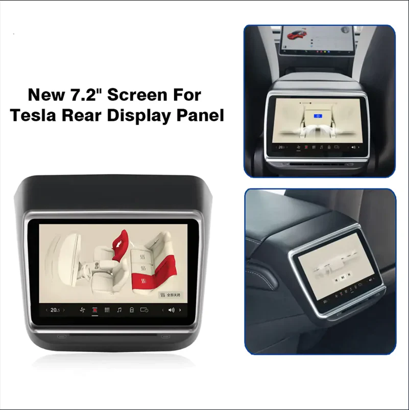 Tesla Model 3, Y 7.2” Rear Entertainment & Climate Control Display, 2019-2024 - Image 4