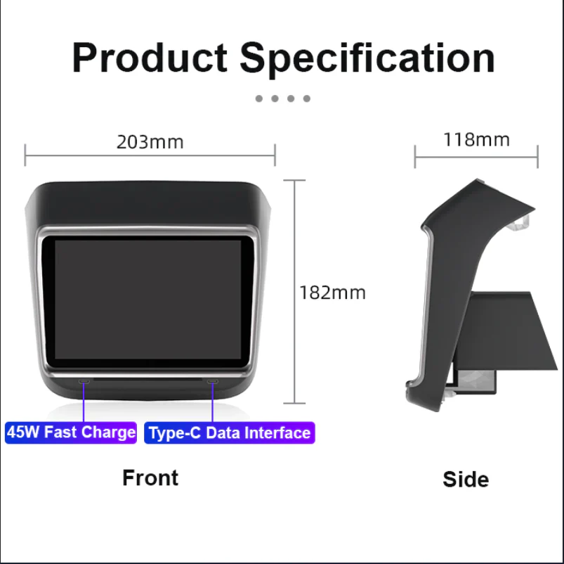 Tesla Model 3, Y 7.2” Rear Entertainment & Climate Control Display, 2019-2024 - Image 5