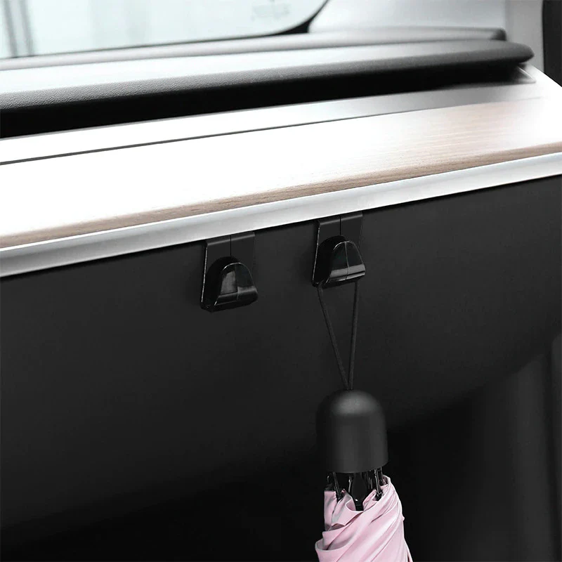 Tesla Model 3, Y ABS Co-Pilot Glove Box Storage Hooks, Multi-Purpose Storage Hangers, 2PCS - Image 3