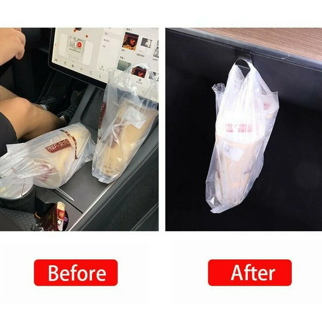 Tesla Model 3, Y ABS Co-Pilot Glove Box Storage Hooks, Multi-Purpose Storage Hangers, 2PCS - Image 9