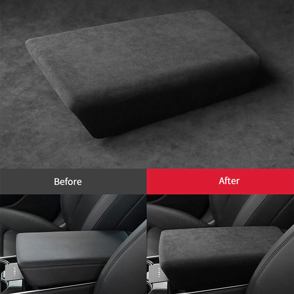 Tesla Model 3, Y Alcantara ABS Center Console Cover, Deep Gray, 2017-2024 - Image 2